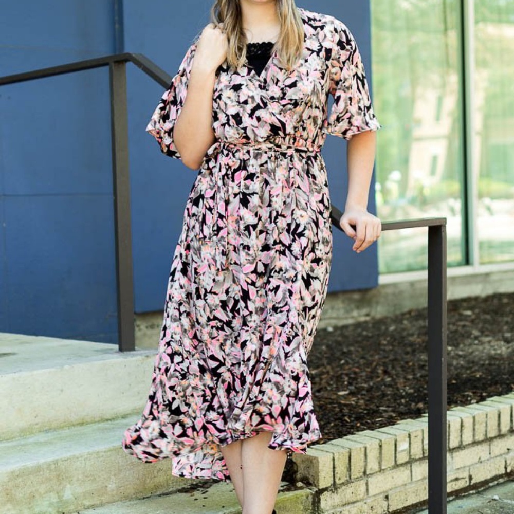 High low empire waist dress